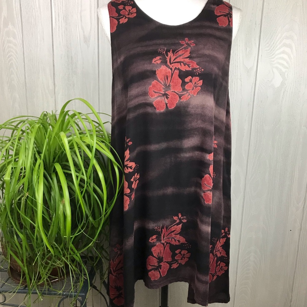 NWOT Vintage 90’s Handmade Hawaiian style beach dress tank floral tropical